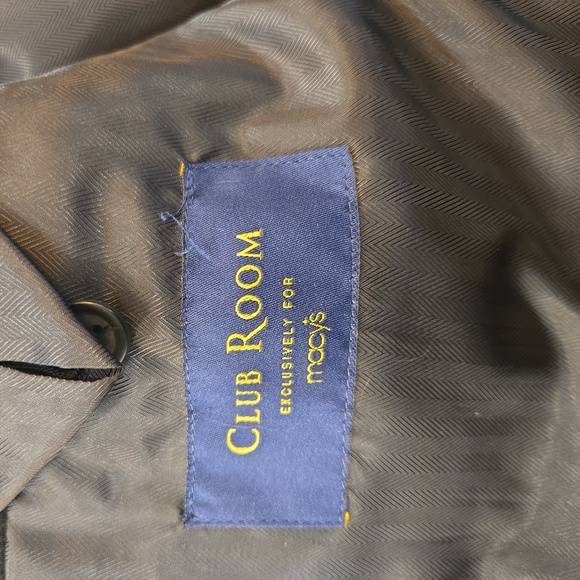 Club Room Cashmere Silk Wool Single Breasted Black Blazer Sports Jacket Size 44 - Picture 8 of 10